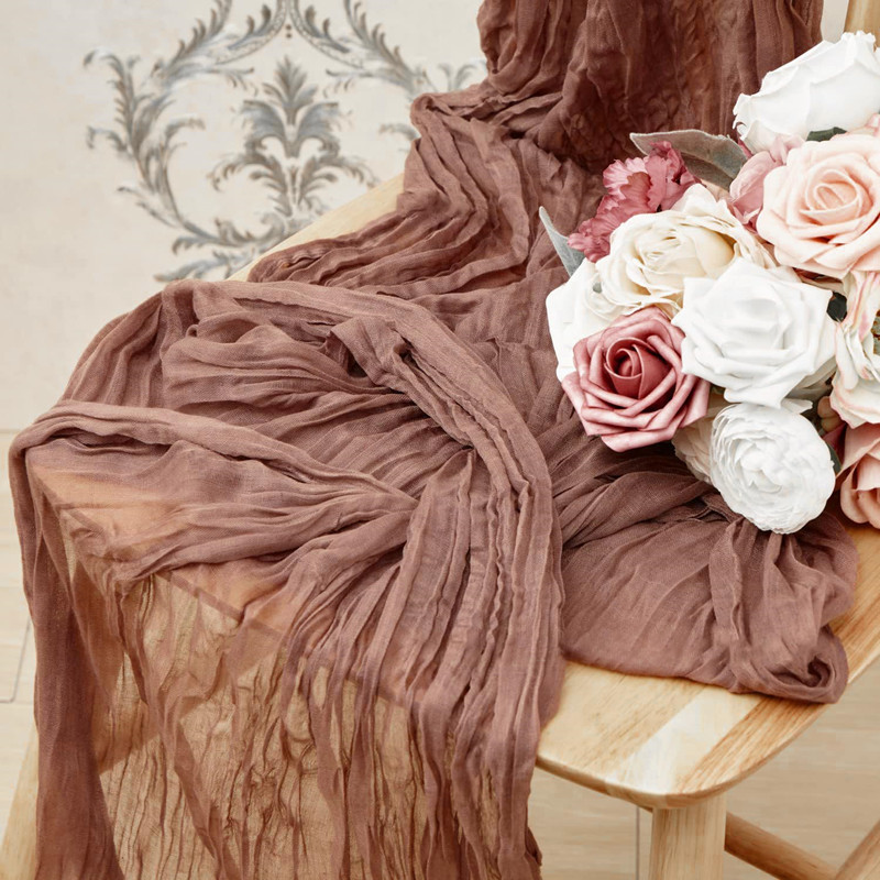 Bali Yarn Wrinkled Cloth Table Runner Bohemian Style Twist Crumpled Gauze Wedding Birthday Party Party Decoration Table Runner Bali Yarn Wrinkled Cloth Table Runner Bohemian Style Twist Crumpled Gauze Wedding Birthday Party Party Decoration Table Runner