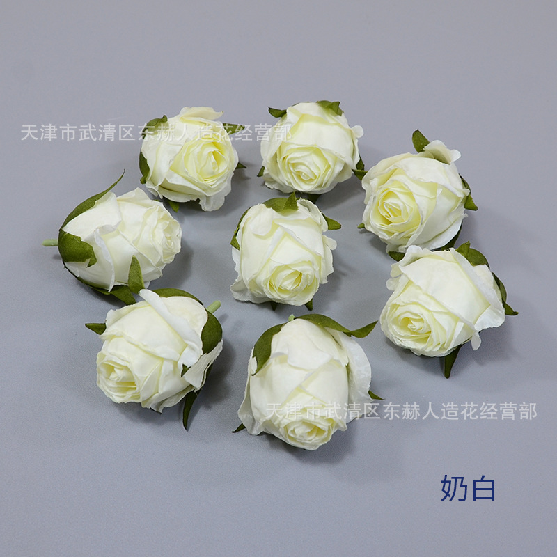 雪花バラのトランペットをシミュレートする6cm焦辺バラの花の頭の結婚式の花の壁の生け花の花嫁の手の花の束の生け花|undefined