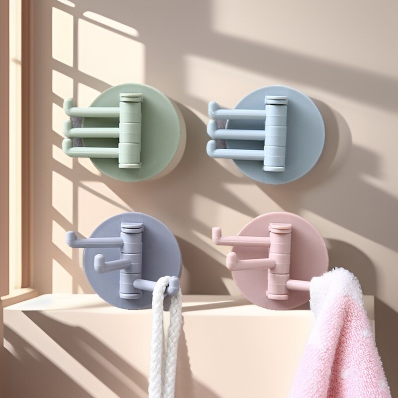 Traceless Rotating Hook Triple Hook Strong Towel Hook Bathroom Tile No-Drill 3-Prong Adhesive 3-Claw Hook Traceless Rotating Hook Triple Hook Strong Towel Hook Bathroom Tile No-Drill 3-Prong Adhesive 3-Claw Hook