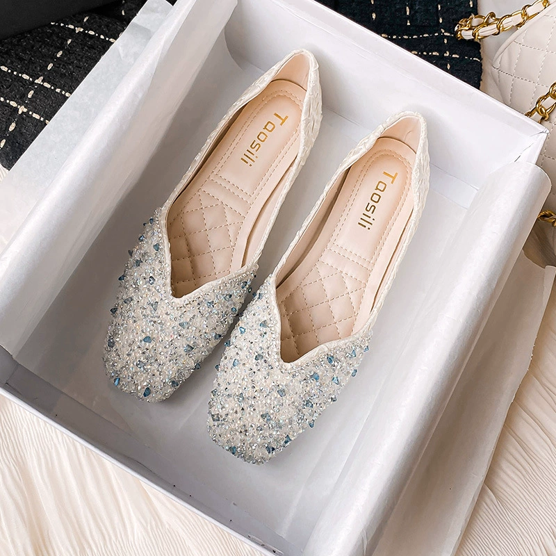 Женские туфли с квадратным носком, неглубокие слипоны, новинка лета 2025, лоферы, женская обувь больших размеров, размеры 41–43.