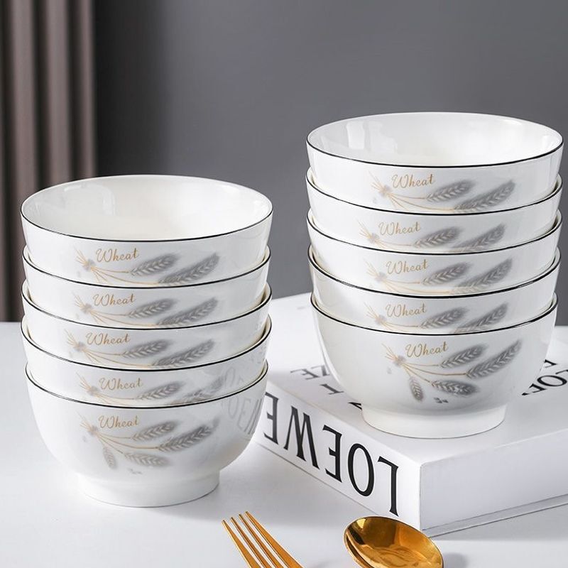 Ceramic bowl set for home use, simple, stylish, attractive, high aesthetic value, gray, 2026 new model, economical set Ceramic bowl set for home use, simple, stylish, attractive, high aesthetic value, gray, 2026 new model, economical set