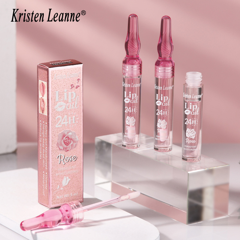 KRISTEN LEANNE Black Technology Long lasting Water Locking Rose Petals and Moisturizing Gloss Dudu Lip Oil_voghion.com