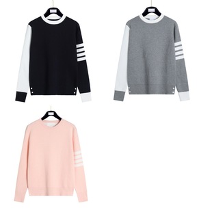 TB men and women in autumn and winter New knitted round neck sweater for men and women with the same back Stickman walking dog knitted round collar