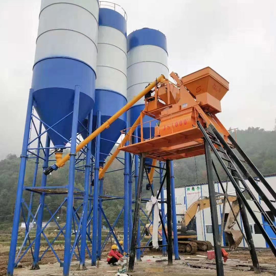 商砼搅拌站选哪家 HZS60型商混搅拌站直售工厂 免基础混凝搅拌机