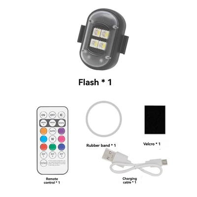 Rechargeable Wireless Motorcycle Led Aircraft Light Warning Light Cross-Border Remote Control Multi-Mode Colorful Led Flash Light (Other lights) - one-light-and-one-remote-control-oval-aircraft-light