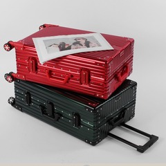 Vintage Style Aluminum-Magnesium Alloy Wheeled Luggage Metal Travel Suitcase with Swivel Wheels Wholesale Suitcase and Bag Dropshipping One Piece