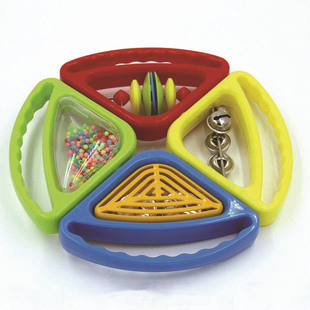 Color Hand Rattle Set Trumpeter Rattle Baby Musical Instrument Toy Plastic Rattle Orff Percussion