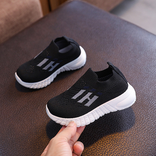 Knit Shoes for Boys and Girls, Unisex Single Shoes, Medium and Large Children's Shoes, Spring and Autumn Style, Plain and Breathable Student Shoes, Fashion and Casual Shoes