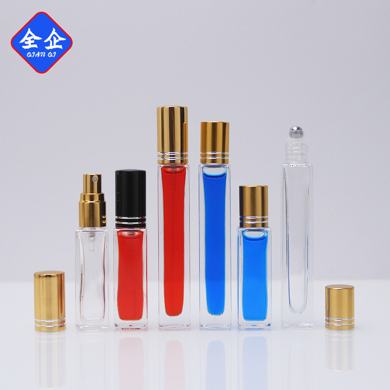 香水瓶 3ml5ml10ml 小さな正方形のガラス瓶 ローリングボールボトル ローリングボールボトル スプレーボトル|undefined