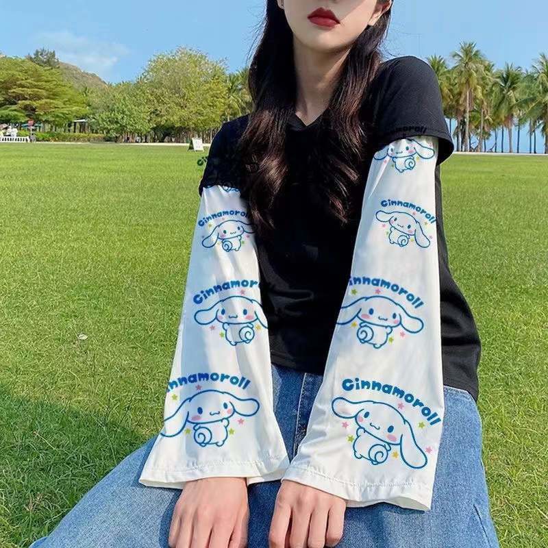 Summer Loose Ice Silk Sleeves Outdoor Driving Sun Protection Gloves UV Protection Hand Sleeve Student Cycling Arm Protection Ice Sleeve