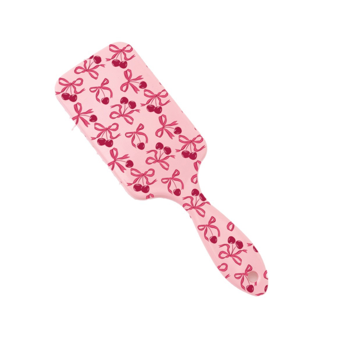 Estilo explosivo transfronterizo peine de colchón de aire con estampado de cereza con lazo lindo rosa peine de peluquería anti-nudo