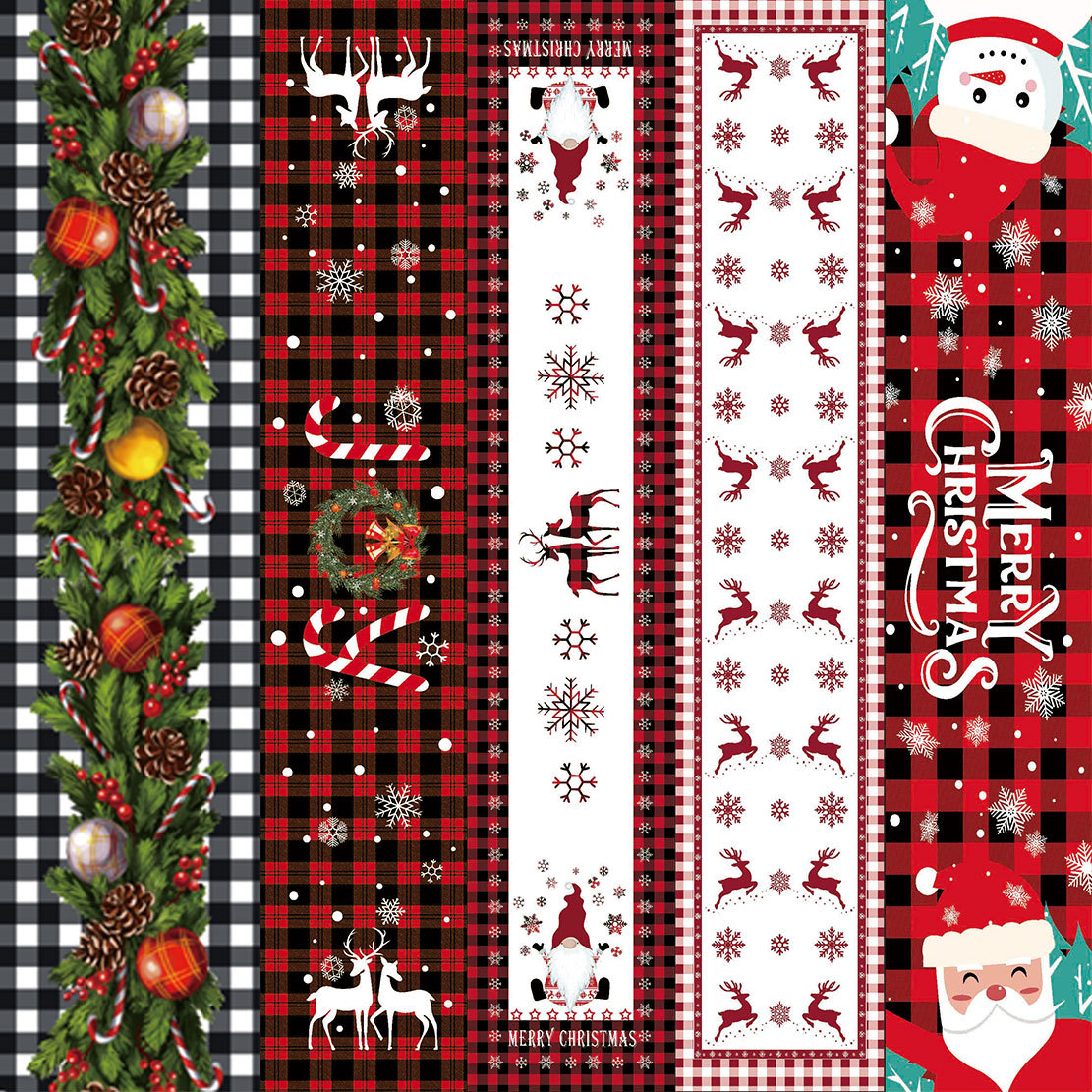 Koti ja puutarha Uusi innovatiivinen joulukoristeiden pöytäliina, pellava, kestävä ja vahva pöytäliina, likaantumista estävä pöytäliina, tukkumyynti_voghion.com