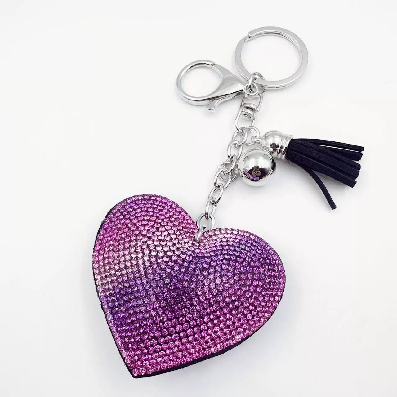 Брелок (в стиле Chanel) сердце с кисточкой, аксессуар DIY, 9×8×2 см