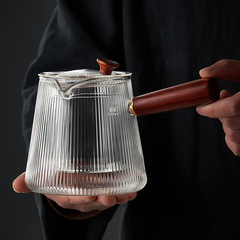 日式耐熱玻璃茶具家用茶壺套裝錘紋壺花茶泡茶壺水壺帶過濾煮茶壺