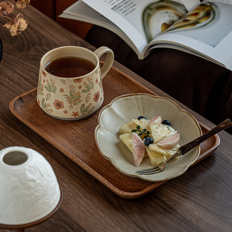 Highly attractive dinner plate set for one person, home-use ceramic plates, afternoon tea presentation set, high-end cup Highly attractive dinner plate set for one person, home-use ceramic plates, afternoon tea presentation set, high-end cup