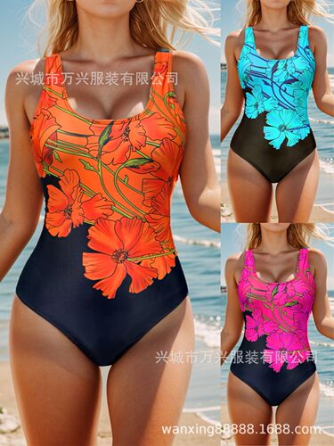 2025 European and American Cross-border New Fashion Tight Bodysuit Swimsuit for Women Sports Beach Party Vacation Body Shaping Swimsuit