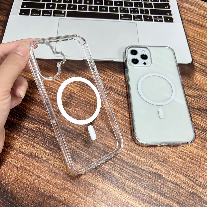 Apple 17 高透明度 2500 強力磁気携帯電話ケース iPhone 16 アクリルツーインワン落下防止 13 保護カバーに適しています。|undefined