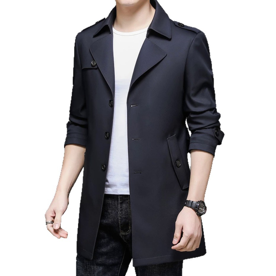 Cross-border super-largo hombre trenco de otoño moda guapo chaqueta de negocios casual ropa de primavera y otoño hombre