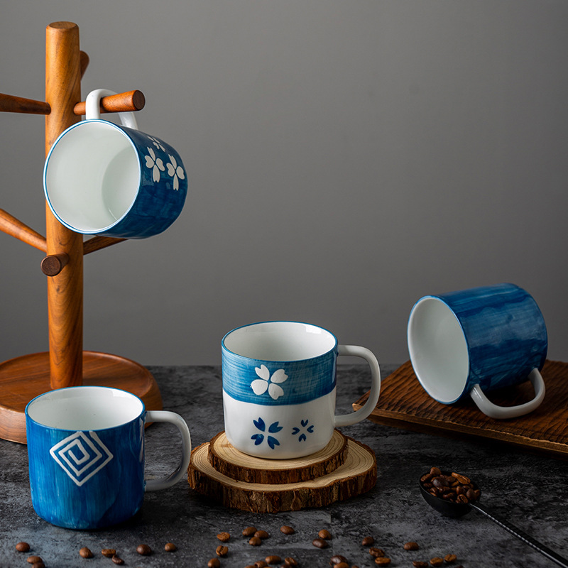 Taza de estilo europeo Taza de bebida de cerámica Taza de estilo retro Taza de café Taza de leche para el desayuno casero