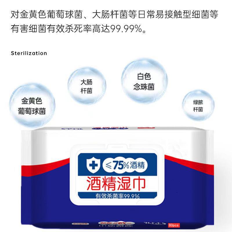 Disinfectant Wet Wipes Alcohol Wet Wipes Cleaning No Rinse Wet Wipes Wholesale Factory 75% Alcohol Wet Wipes Portable Disinfection 