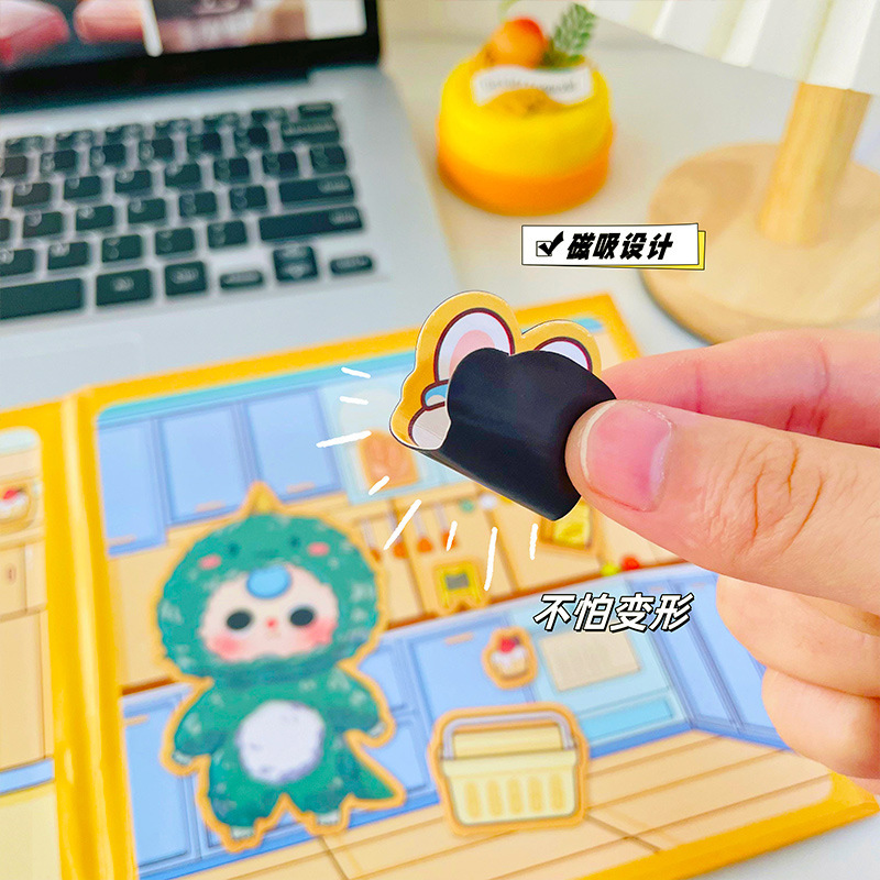 新しい赤ちゃん 3 歳磁気静かな本 18 センチメートル磁気おもちゃ子供の diy 手作りカットフリーステッカーブック|undefined