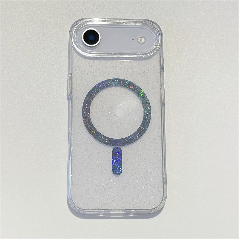Adatto per telefono colorato magnetico Pro Max trasparente glitter custodia protettiva 17 Pro/17 Air_voghion.com