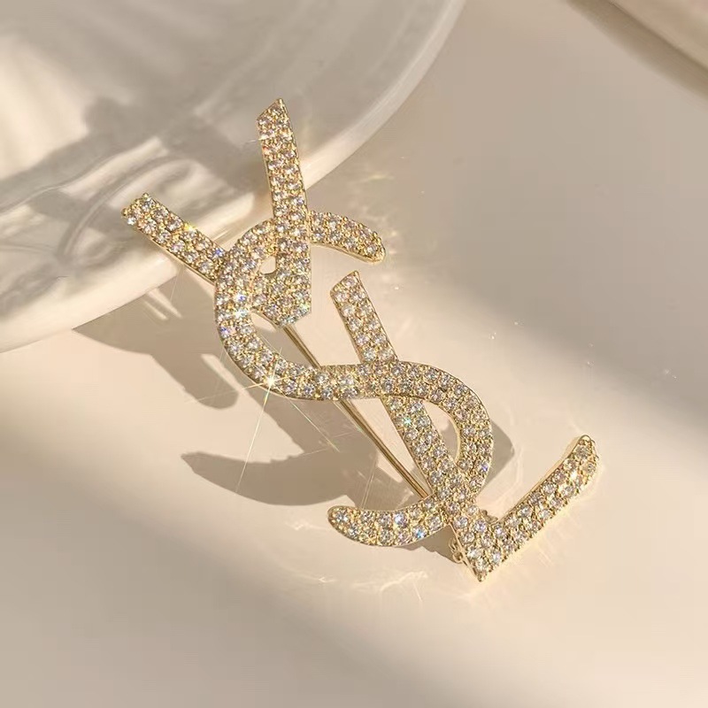 Starry Sky Super Shiny Letter Brooch for Women Korean Style Trendy Personality Brooch Fashion Elegant Necklace Light Luxury High-End Feel