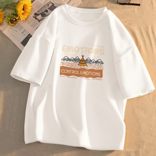 Men's Loose Hong Kong Style Versatile 5-Button Sleeveless Summer T-Shirt with Ins Inspired Personality Prints