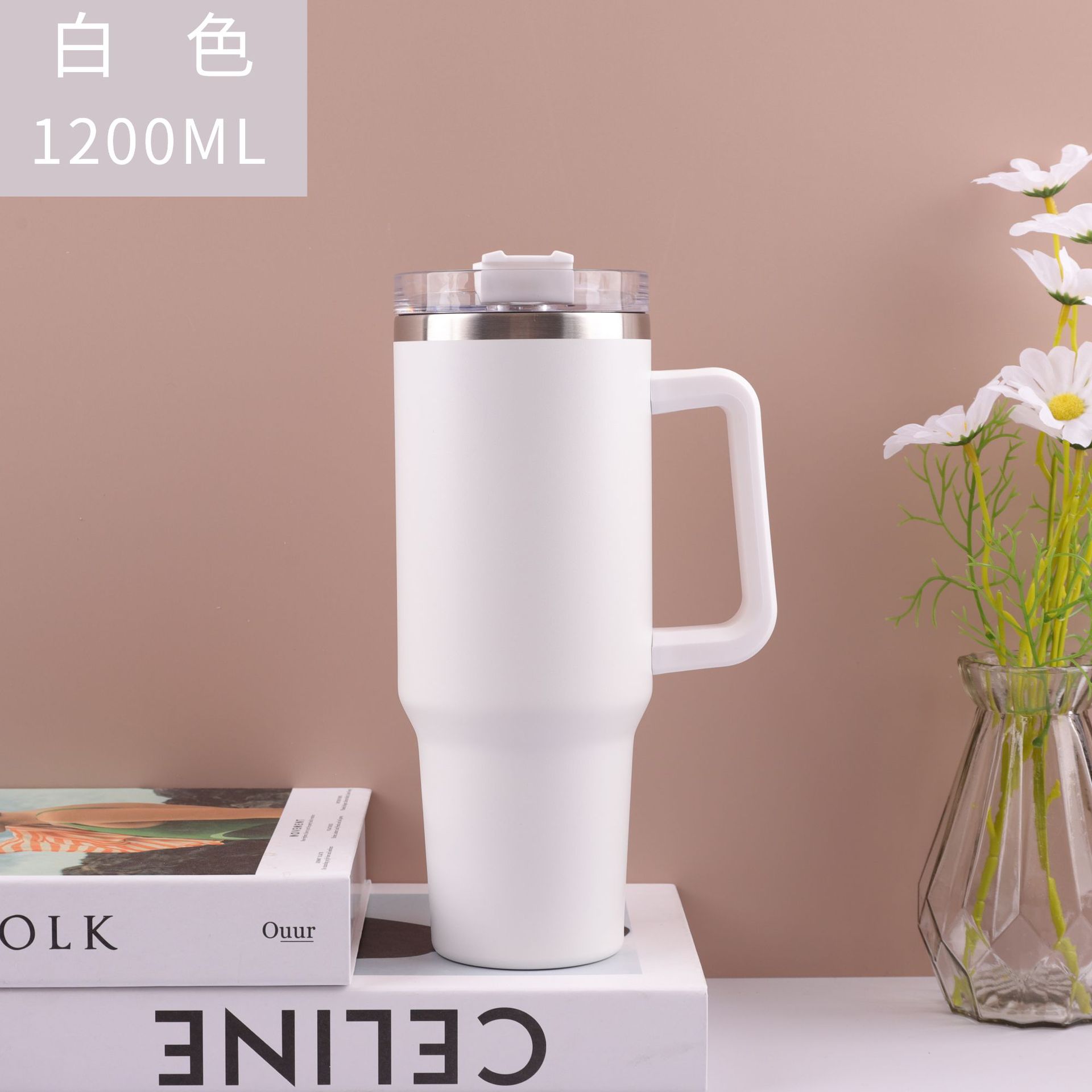 Amazon 40oz generación de mango de aislamiento de acero inoxidable taza de automóvil portátil al aire libre taza de hielo taza de aislamiento de agua fría