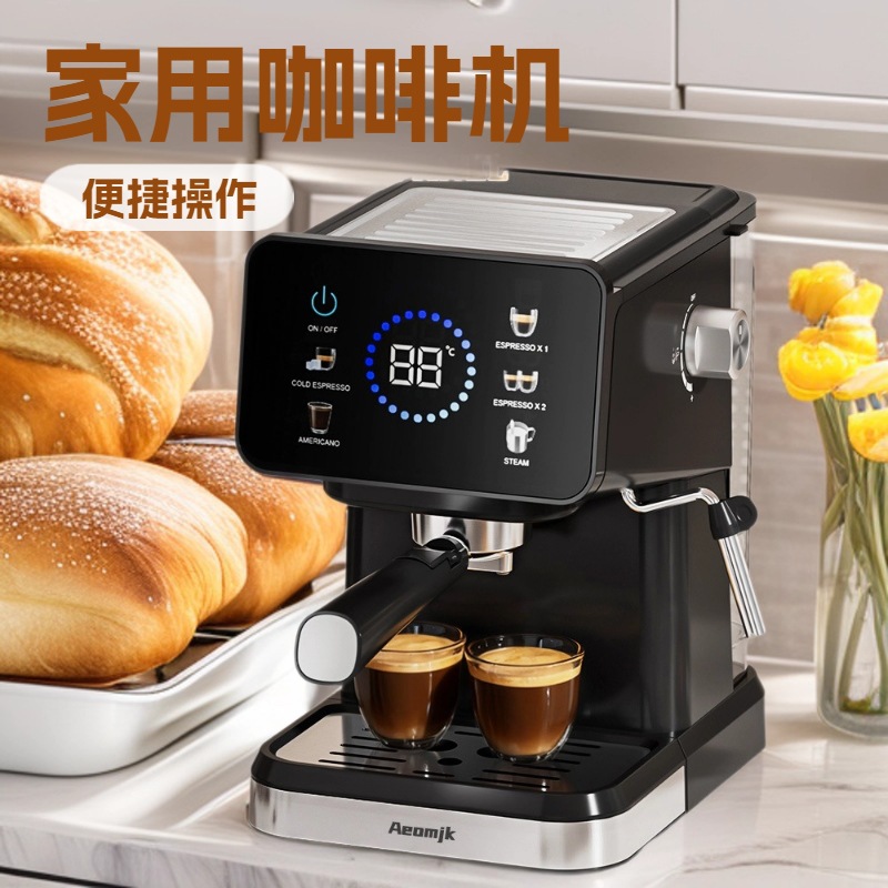 Cross-Border European Standard 220V Italian Semi-Automatic Coffee Machine High-Pressure Extraction Concentrated Milk Foam Steam Machine Coffee Beans