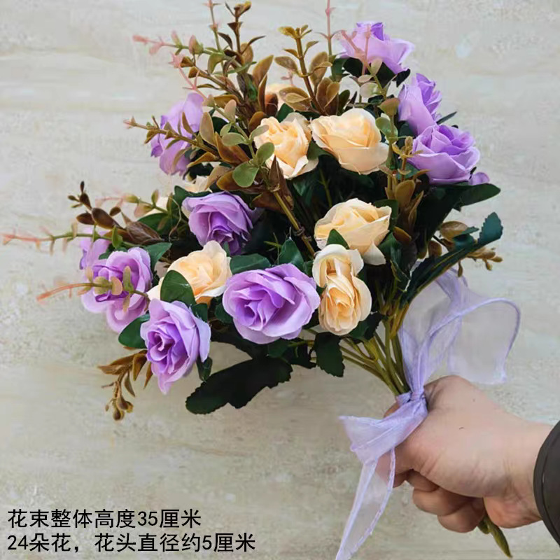 Reunión deportiva, actividades estudiantiles, baile, flores falsas coloridas, flores de plástico, flores de seda, baile, accesorios, ramo de simulación