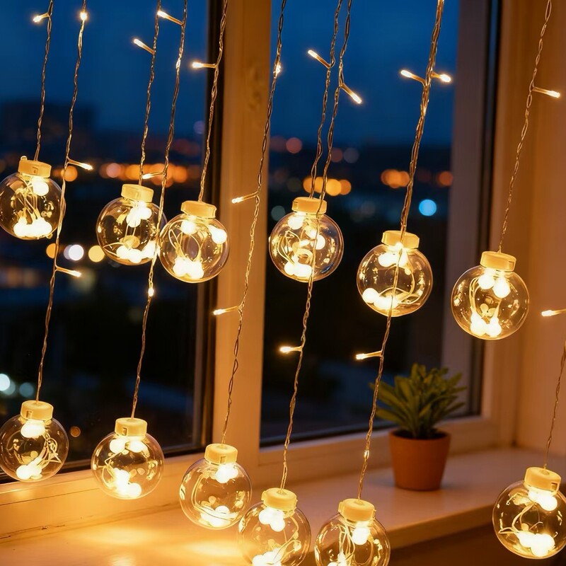 Cross-Border Decorative Wishing Ball Curtain Lights Solar-Powered Garden Outdoor Crystal Ball String Lights Round Ball Bulbs Colorful Lights Stars Cross-Border Decorative Wishing Ball Curtain Lights Solar-Powered Garden Outdoor Crystal Ball String Lights Round Ball Bulbs Colorful Lights Stars