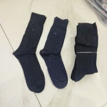 外贸尾单库存丝光棉高筒男袜手工无骨缝头简约时尚透气吸汗现货