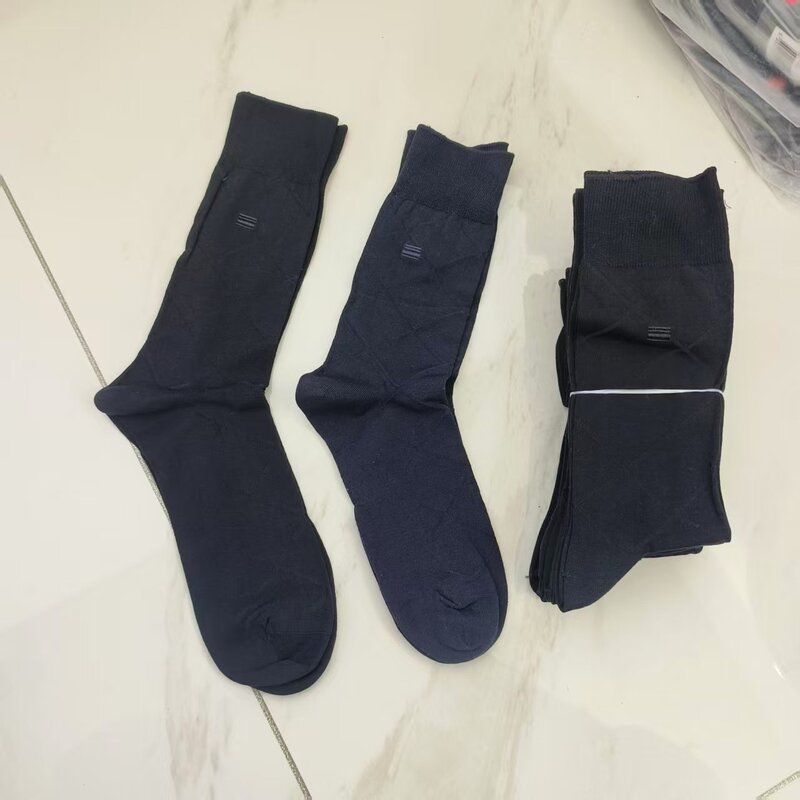 Foreign Trade Surplus Stock Mercerized Cotton High Tube Men's Socks, Handmade Seamless Toe, Simple and Stylish, Breathable and Sweat-Absorbent, in Stock Foreign Trade Surplus Stock Mercerized Cotton High Tube Men's Socks, Handmade Seamless Toe, Simple and Stylish, Breathable and Sweat-Absorbent, in Stock