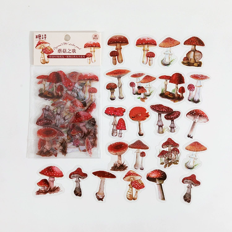 Наклейки (Tangsi) Plant Nature Series PET, набор Retro DIY для декора — 8 дизайнов