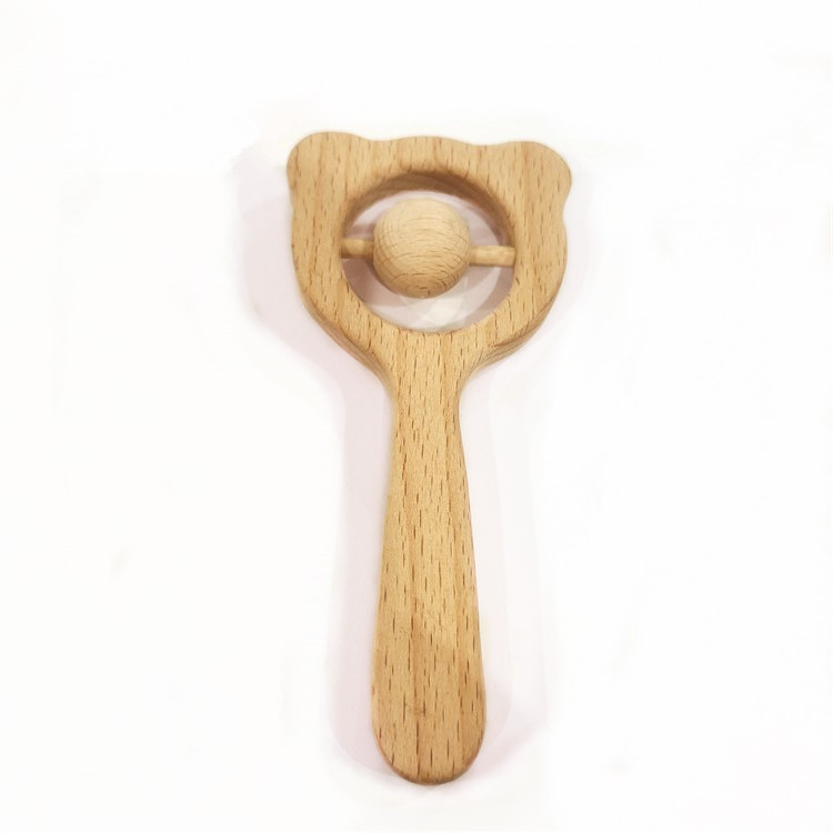 木製幼児おもちゃガラガラおしゃぶり赤ちゃん 100 日写真小道具アクセサリーおもちゃ木製リング