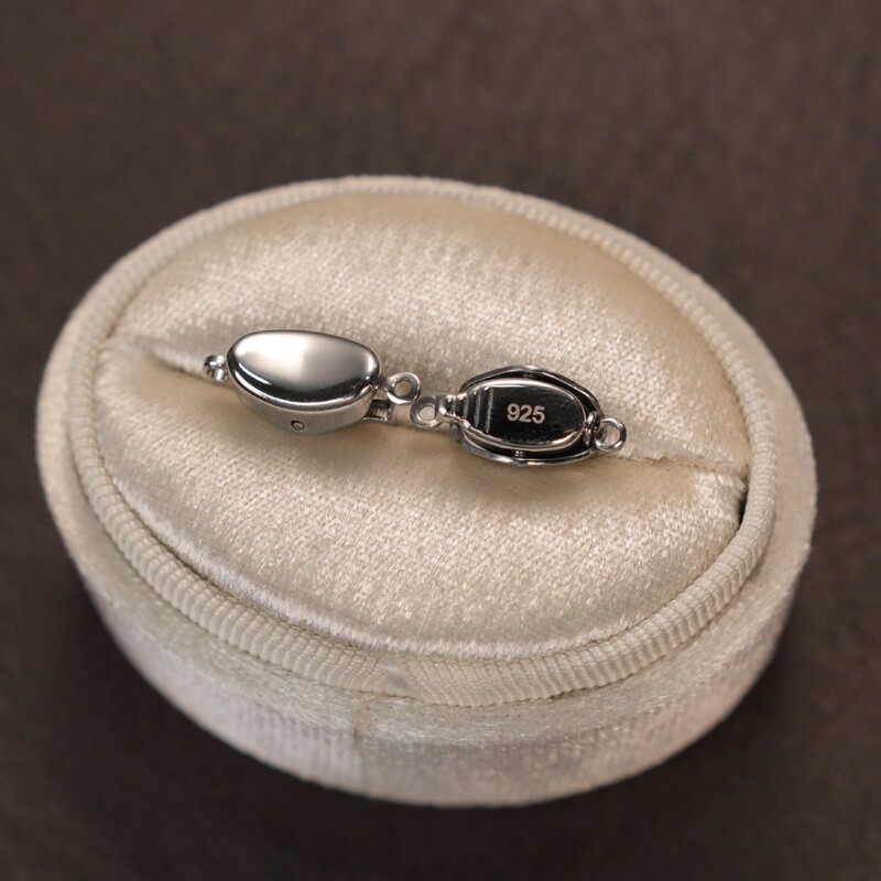 Titanium steel 925 sterling silver ingot buckle pea buckle pearl necklace accessories bracelet buckle DIY handmade jewelry buckle stick buckle