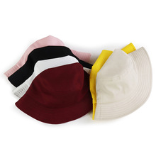 纯棉光板渔夫帽子刺绣印刷logo遮阳水桶帽纯色防晒盆帽现货批发