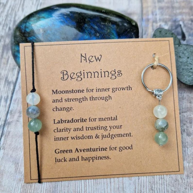 Chalcedony Lucky Bracelet Set 8mm Natural White Chalcedony Flash Stone Bracelet Three Beads Keychain Bracelet Set