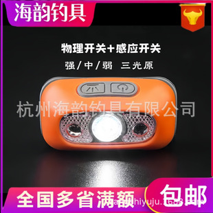 Bait Fishing Sensor Headlamp Head-Mounted Bait Lamp USB Rechargeable Ultra-Light Ultra-Bright Waterproof Night Fishing Lamp