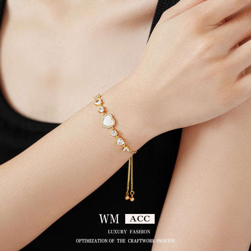 El oro verdadero eléctrico de marita de marita amor pulsera de moda versátil pulsera ajustable ligera lujoso de alta calidad joyería de la pulsera image 5