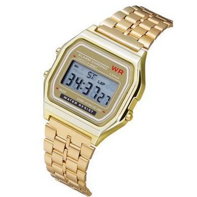 Детские электронные металлические стальные часы, циферблат, 91W
