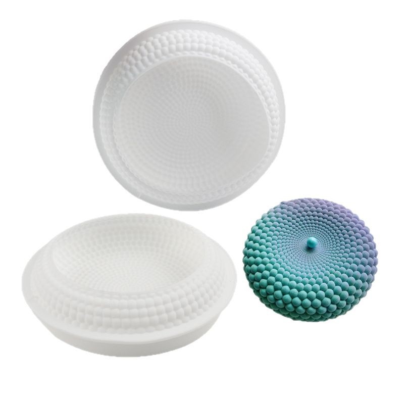 Molde de mousse de perla redonda única francesa ilusión de dunas de arena pastel horneado postre chocolate molde de silicona