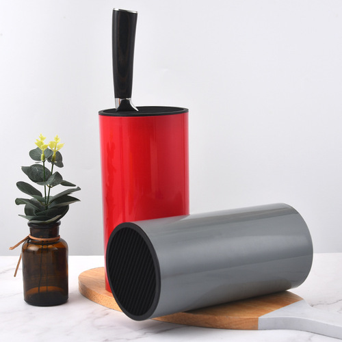 Kitchen knife holder, kitchen knife barrel, plastic kitchen knife storage rack, free knife bucket, home Nordic style