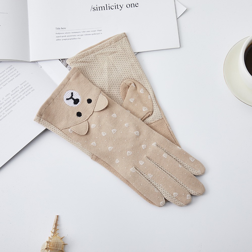Guantes de protección solar para mujer nueva primavera y verano conducción estilo coreano encaje arco montar antideslizante guantes de pantalla táctil delgada