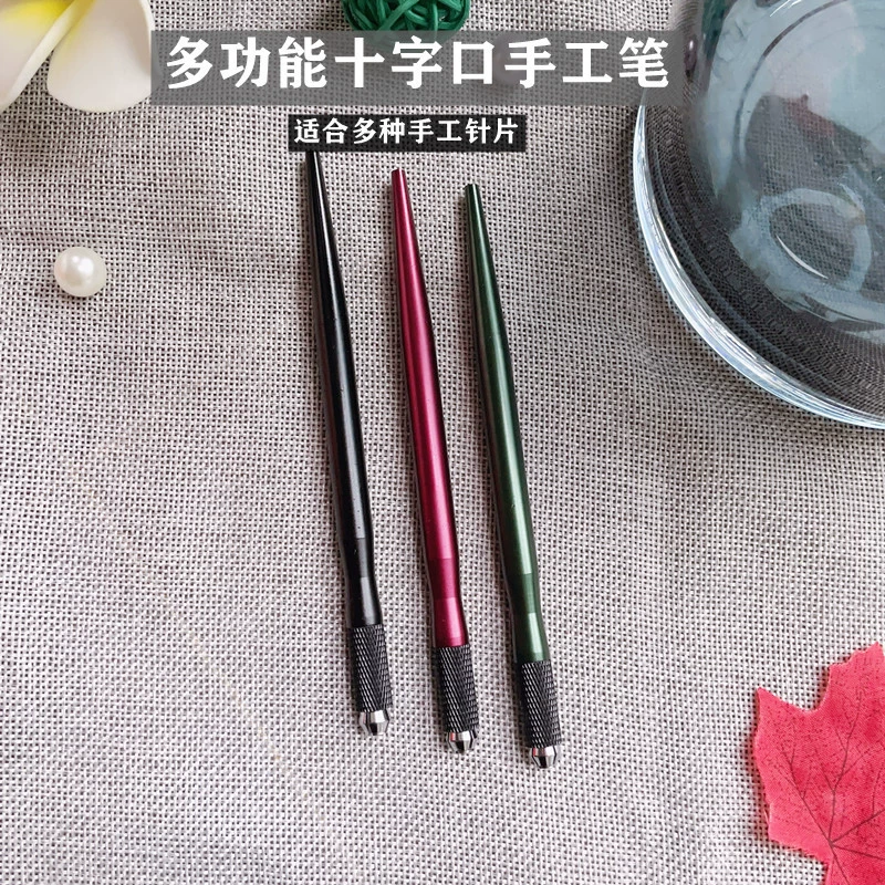 Бесплатная маркировка логотипа полупостоянная Татуировка ручная ручка двойного назначения туман линия бровей держатель ножа для бровей перекрестная Талия