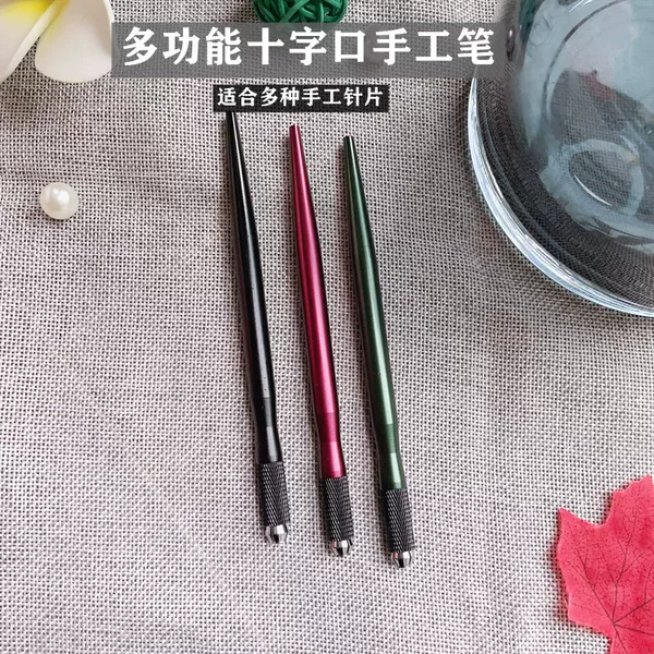 Free marking logo semi-permanent tattoo manual pen dual-purpose fog eyebrow line eyebrow knife holder cross waist