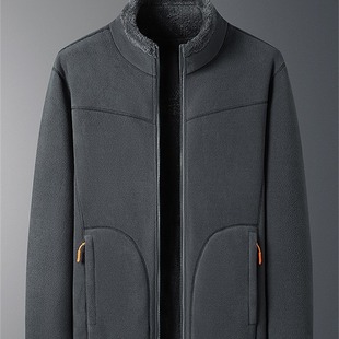 Double-sided mink fleece double-sided polar fleece men's and women's couple jacket baseball collar jacket autumn and winter lambswool jacket