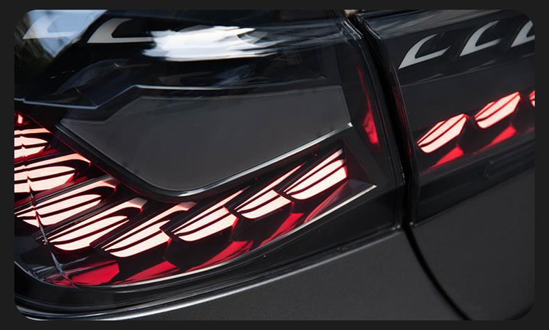 Specifically designed for BMW 3 Series F35 tail light assembly, F30 modified white dragon scale venom tail lights, sequential turn signals, and brakes