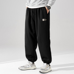 K8287 plus size men's sweatpants trendy new style fat fat plus size loose casual ankle-tied long pants
